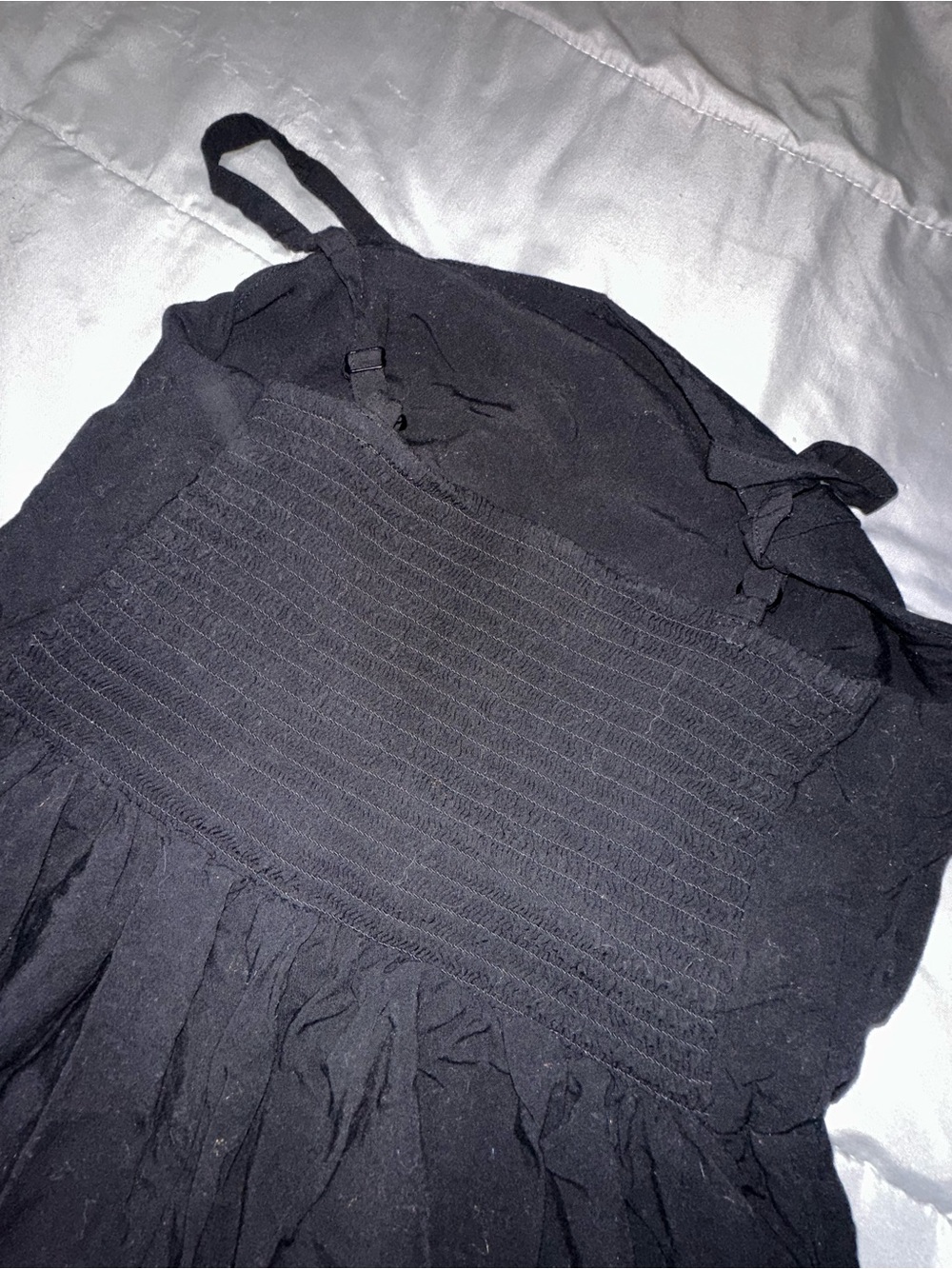 Old Navy Black Jumpsuit Smocked Back Adjustable Strap Capri Summer Sz S Classic - Picture 8 of 14